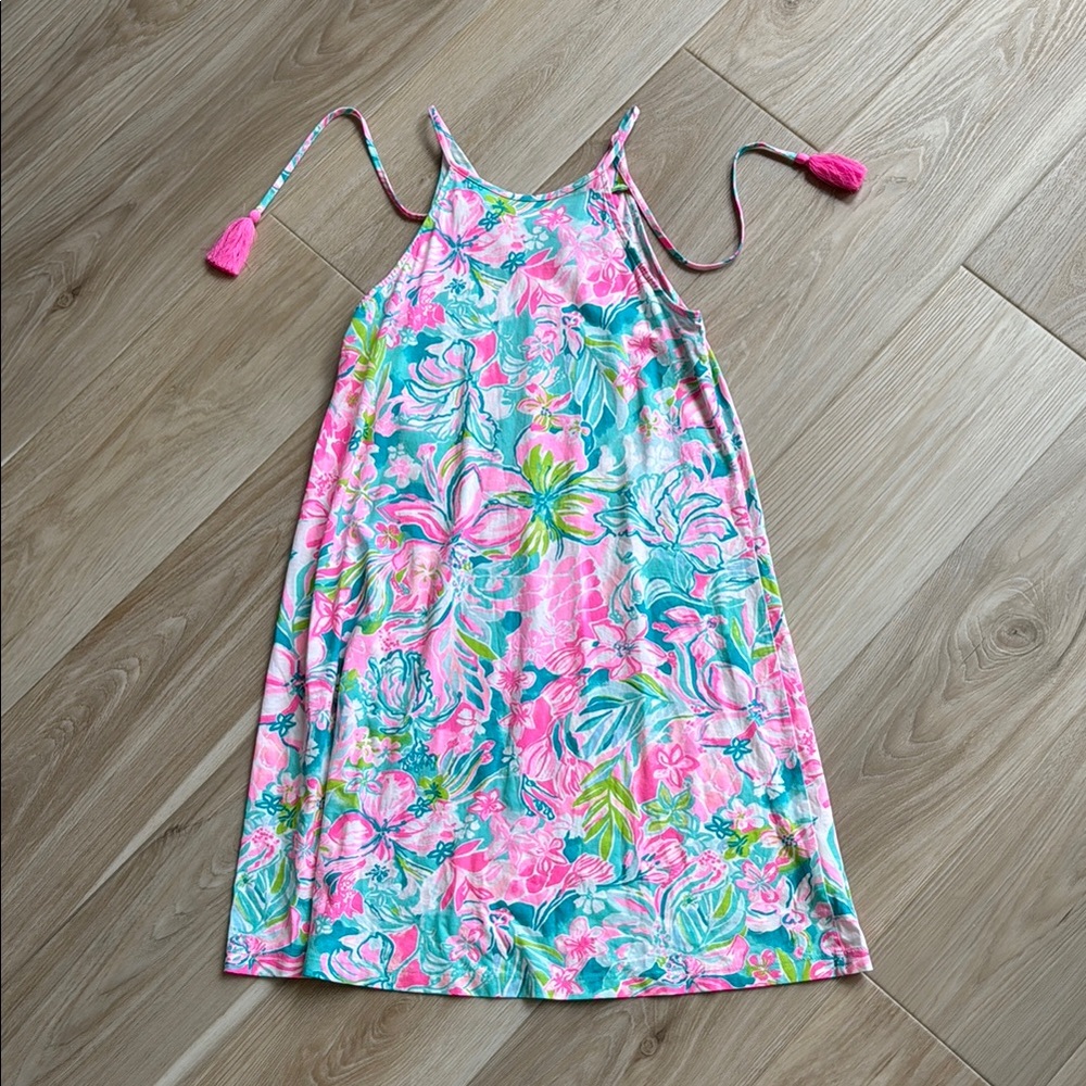 Lilly Pulitzer Vibrant Pink and Blue Floral Dress